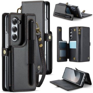 CaseMe Samsung Galaxy Z Fold6 Wallet RFID Blocking Kickstand Case Black