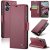 CaseMe Samsung Galaxy A06 Wallet RFID Blocking Magnetic Buckle Case Red