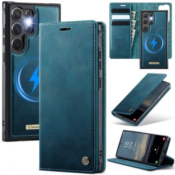 CaseMe Samsung Galaxy S23 Ultra 2-in-1 Magnetic Wallet Case – Wireless Charging & RFID Blocking Blue