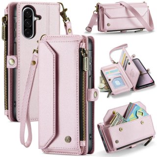 CaseMe Samsung Galaxy A17 Wallet RFID Blocking Crossbody Phone Case Pink