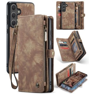 CaseMe Samsung Galaxy S25 Plus Wallet Case with Wrist Strap Coffee