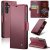 CaseMe Samsung Galaxy S24 FE Wallet RFID Blocking Magnetic Buckle Case Red