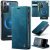 CaseMe Samsung Galaxy S21 2-in-1 Magnetic Wallet Case – Wireless Charging & RFID Blocking Blue