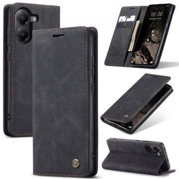 CaseMe Xiaomi Poco X7 Pro Wallet Magnetic Suede Leather Case Black