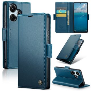 CaseMe Xiaomi Redmi 13 Wallet RFID Blocking Magnetic Buckle Case Blue