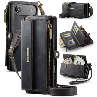 CaseMe iPhone Air Crossbody Wallet Case with RFID Blocking & Wireless Charging Black