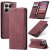 CaseMe Xiaomi 15T Wallet Magnetic Suede Leather Case Red