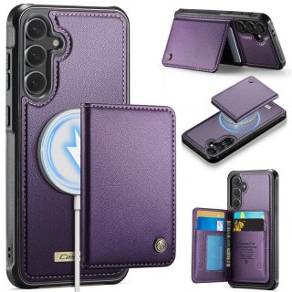 CaseMe Samsung Galaxy S24 FE Detachable Magnetic Wallet Case with RFID Blocking & Wireless Charging - Purple