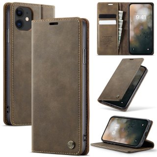 CaseMe iPhone 11 Magnetic Wallet Case with RFID Blocking Coffee