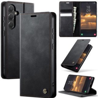 CaseMe Samsung Galaxy S24 FE Magnetic Wallet Case with RFID Blocking Black