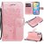 iPhone 12 Embossed Tree Cat Butterfly Wallet Stand Case Rose Gold