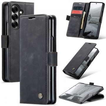 CaseMe Samsung Galaxy Z Fold7 Wallet Magnetic Suede Leather Case Black