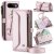 CaseMe Google Pixel 11/Pixel 11 Pro RFID Wallet Case with Crossbody Strap, Zipper Pocket & Wireless Charging Pink