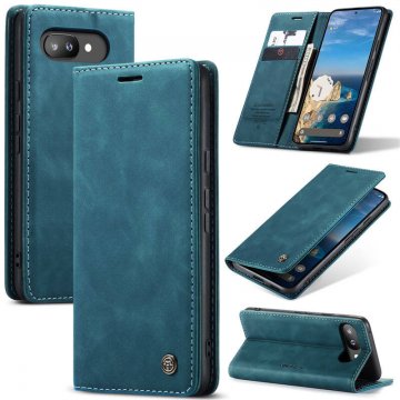 CaseMe Google Pixel 9A Wallet Magnetic Suede Leather Case Blue