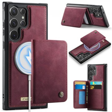 CaseMe Samsung Galaxy S24 Ultra Detachable Magnetic Wallet Case with RFID Blocking & Wireless Charging - Red
