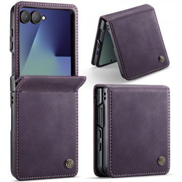 CaseMe Samsung Galaxy Z Flip8 Vintage Case with Integrated Hinge Protection Purple