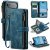CaseMe iPhone Air Wallet Kickstand Case with Wrist Strap Blue