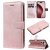 For iPhone 16 Pro Solid Color Wallet Magnetic Kickstand Case Rose Gold