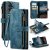 CaseMe Samsung Galaxy S26 Wallet Kickstand Case with Wrist Strap Blue