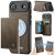 CaseMe iPhone Air 2-in-1 Detachable Magnetic Wallet Case with RFID Blocking, Card Holder & MagSafe Compatible - Coffee