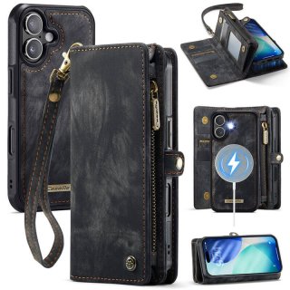 CaseMe iPhone 17 2-in-1 Magnetic Wallet Case with MagSafe & RFID Blocking Black