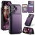 CaseMe iPhone 17 RFID Blocking Card Holder Case with Kickstand Purple