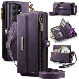 CaseMe Samsung Galaxy S26 Ultra Crossbody Wallet Case with RFID Blocking & Wireless Charging Purple