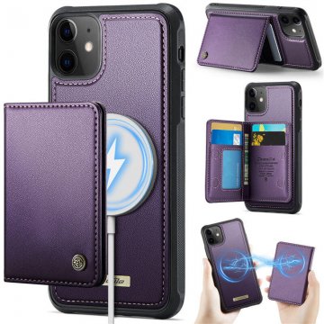 CaseMe iPhone 11 2-in-1 Detachable Magnetic Wallet Case with RFID Blocking, Card Holder & Wireless Charging Compatible - Purple