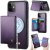 CaseMe iPhone 11 2-in-1 Detachable Magnetic Wallet Case with RFID Blocking, Card Holder & Wireless Charging Compatible - Purple