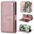 For Samsung Galaxy S24 FE Wallet 10 Card Slots Kickstand Leather Case Rose Gold