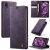 CaseMe iPhone XR Magnetic Wallet Case with RFID Blocking Purple