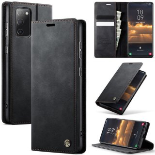 CaseMe Samsung Galaxy S20 FE Magnetic Wallet Case with RFID Blocking Black