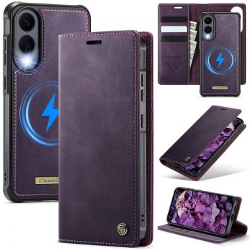 CaseMe Samsung Galaxy S25 Edge 2-in-1 Magnetic Wallet Case – Wireless Charging & RFID Blocking Purple