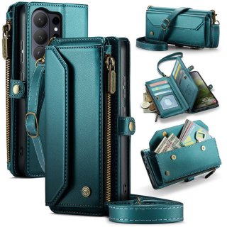 CaseMe Samsung Galaxy S26 Ultra RFID Blocking Wallet Crossbody Case with Wireless Charging Green