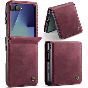CaseMe Samsung Galaxy Z Flip8 Vintage Case with Integrated Hinge Protection Red