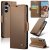 CaseMe Samsung Galaxy S25 Wallet RFID Blocking Magnetic Buckle Case Brown