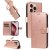 For iPhone 16 Pro Embossed Apricot Blossom Pattern Wallet Case Rose Gold