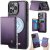 CaseMe iPhone 16 Pro 2-in-1 Detachable Magnetic Wallet Case with RFID Blocking, Card Holder & MagSafe Compatible - Purple