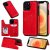 iPhone 12 Pro Luxury Tree and Cat Magnetic Card Slots Stand Cover Red