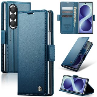 CaseMe Samsung Galaxy Z Fold8 Ultra RFID Wallet Case with Magnetic Buckle & Wireless Charging Blue