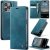 CaseMe iPhone 14 Pro Max Magnetic Wallet Case with RFID Blocking Blue