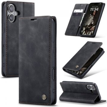 CaseMe iPhone 17 Wallet Magnetic Suede Leather Case Black