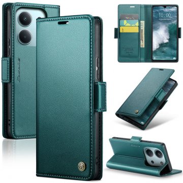 CaseMe Xiaomi Redmi 15C Wallet RFID Blocking Magnetic Buckle Case Green