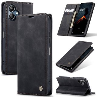 CaseMe Samsung Galaxy A06 Wallet Magnetic Suede Leather Case Black