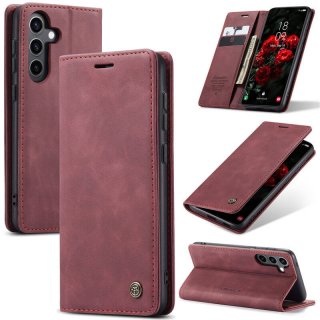 CaseMe Samsung Galaxy S24 FE Wallet Magnetic Suede Leather Case Red