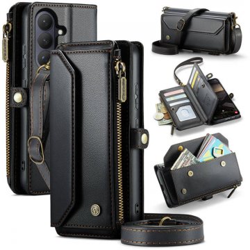 CaseMe Samsung Galaxy S26 RFID Blocking Wallet Crossbody Case with Wireless Charging Black