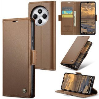 CaseMe Xiaomi 14C Wallet RFID Blocking Magnetic Buckle Case Brown