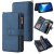 iPhone 13 Pro Wallet 15 Card Slots Case with Wrist Strap Blue