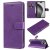 For iPhone 16 Pro Max Solid Color Wallet Magnetic Kickstand Case Purple