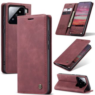 CaseMe Xiaomi 15 Wallet Magnetic Suede Leather Case Red